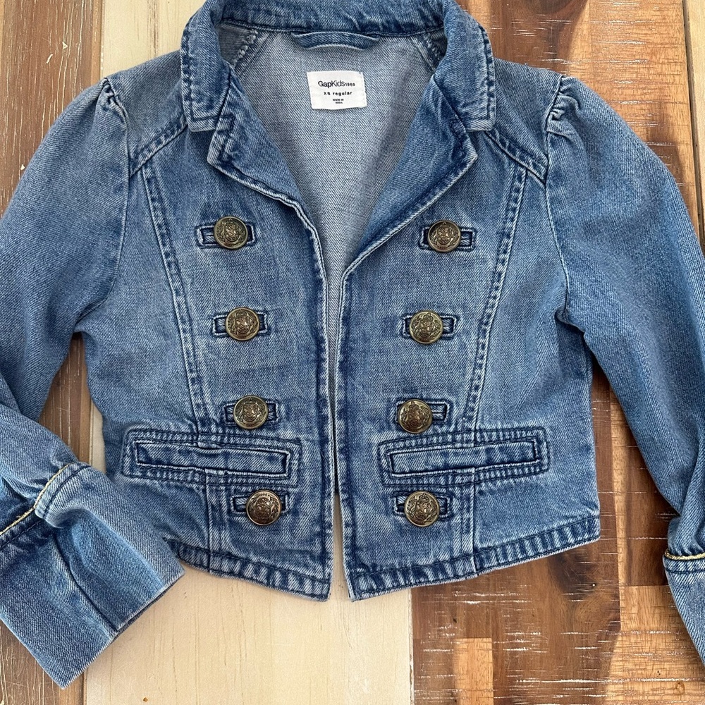 GAP Kids Blue Jean Jacket with Brass Buttons